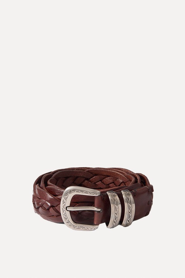Woven Leather Belt from Brunello Cucinelli