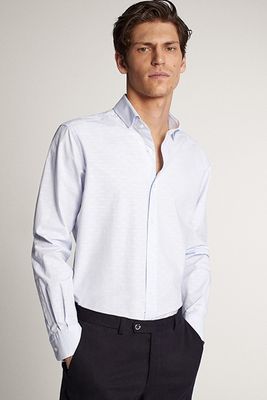 Slim Fit Jacquard Pinstripe Shirt from Massimo Dutti