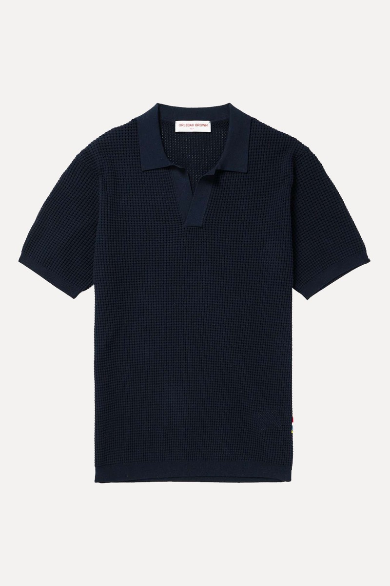 Roddy Slim-Fit Camp-Collar Pointelle-Knit Polo Shirt  from Orlebar Brown 