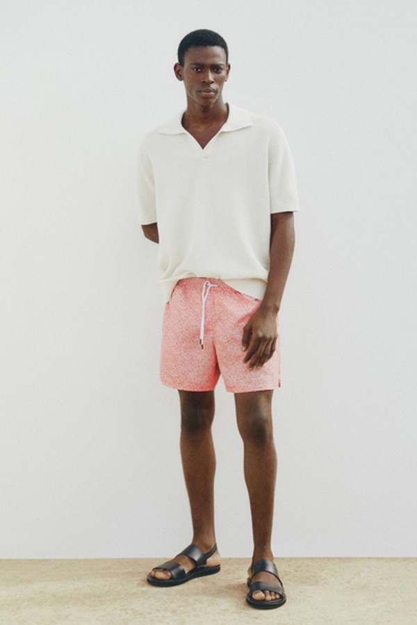 Sea Motif Print Swimming Trunks from Massimo Dutti