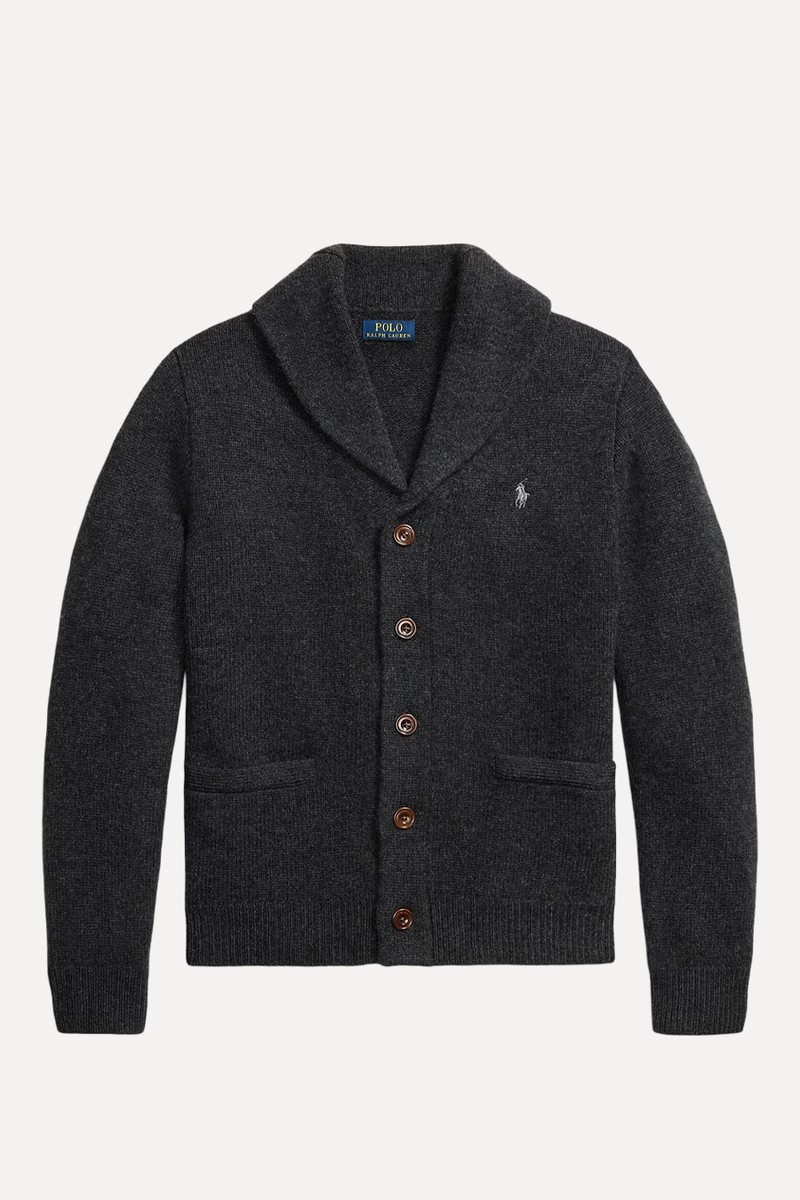 Cashmere Shawl-Collar Cardigan