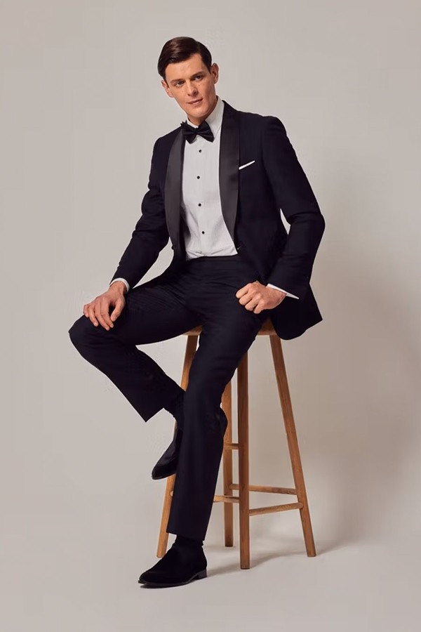 Wool Slim Fit Shawl Dinner Jacket