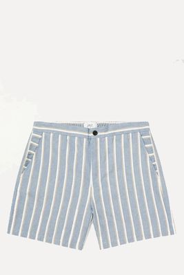 Striped Cotton & Linen-Blend Twill Shorts from Mr P.