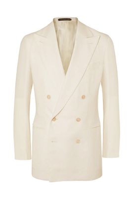 Double Breasted Unstructured Wool Blazer from Saman Amel