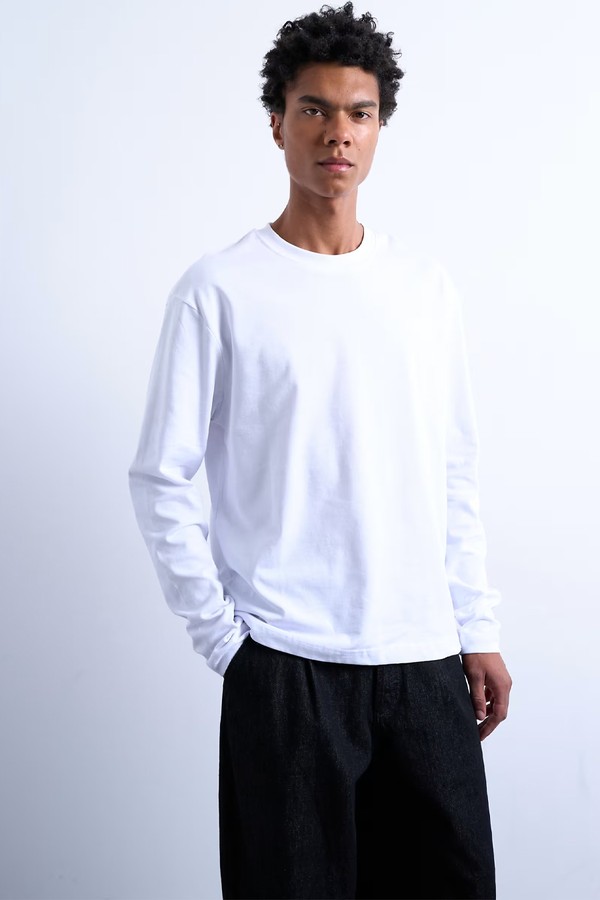 Relaxed Cropped Fit Long Sleeve T-Shirt from Topman