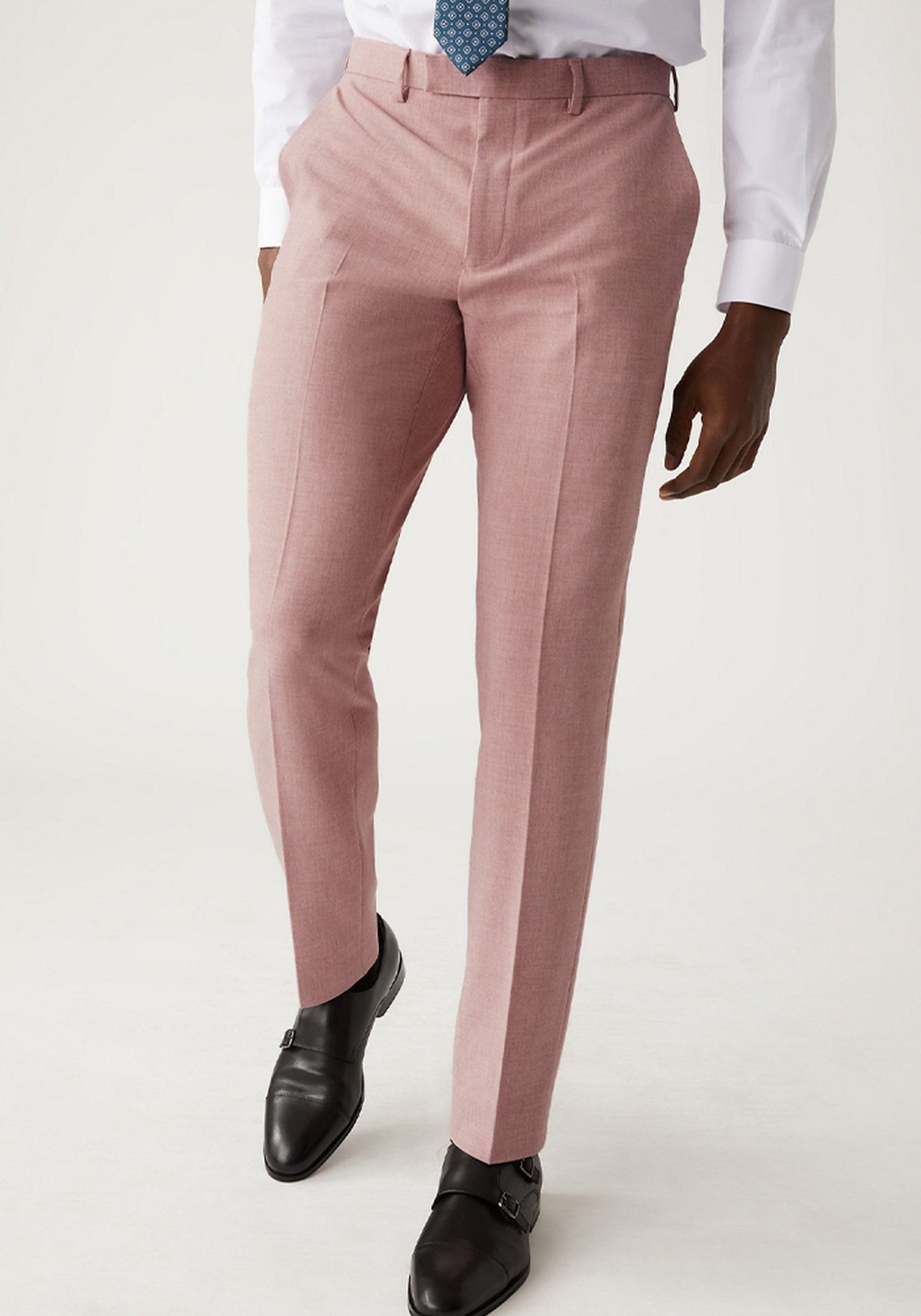 Slim Fit Marl Stretch Suit Trousers