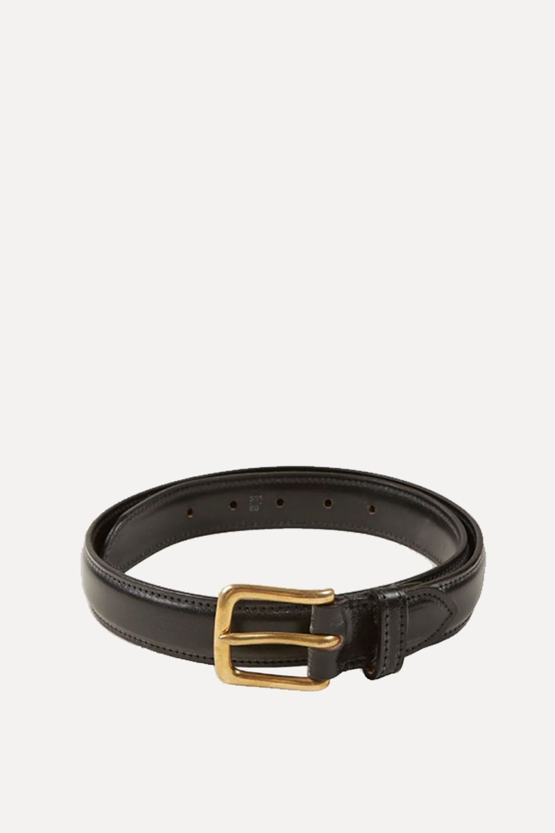 Fully Lined Bridle Leather Belt With Brass Buckle from Drakes