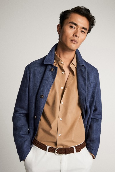 Linen Herringbone Overshirt