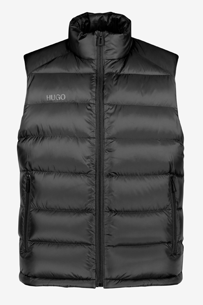 Black Baltino Padded Logo Vest from Hugo Boss