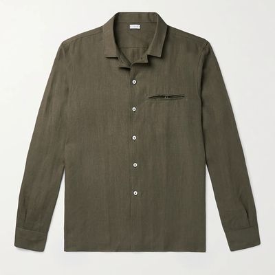 Camp Collar Linen Shirt from Caruso