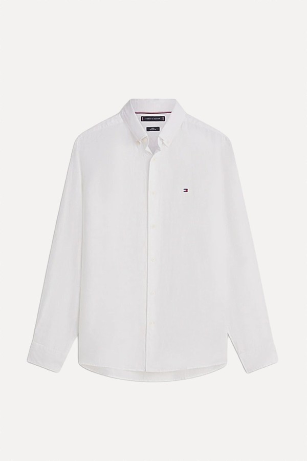 Regular Fit Washed Pure Linen Shirt from Tommy Hilfiger