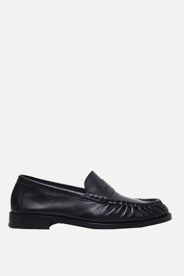 x from Ruched Italian Leather Loafers, £169 | Hawes & Curtis