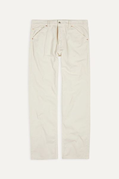 Ecru Japanese Selvedge Needlecord Five-Pocket Trouser from Drakes 