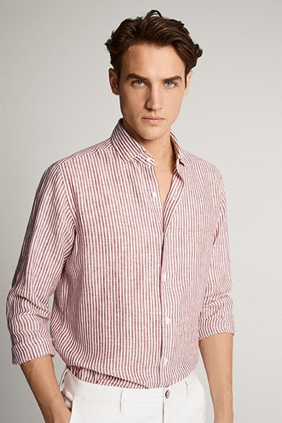 Slim Fit Striped Linen Shirt