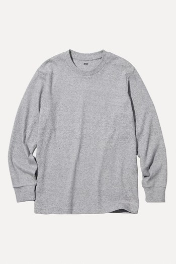 Soft Touch Crew Neck Long Sleeved T-Shirt from Uniqlo