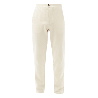 Elasticated Waist Cotton Blend Trousers