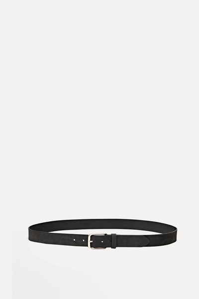 Leather Belt With Square Buckle from Massimo Dutti