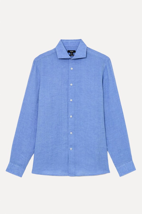 Ruban Linen Cutaway-Collar Regular-Fit Shirt from Reiss