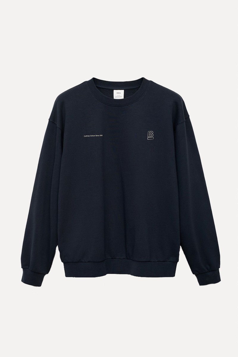 Cotton Sweatshirt With Text from Mango