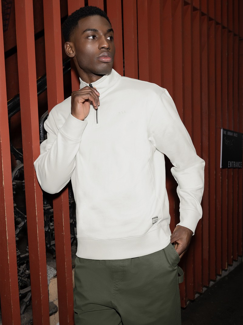 Pure Cotton Half Zip Sweatshirt