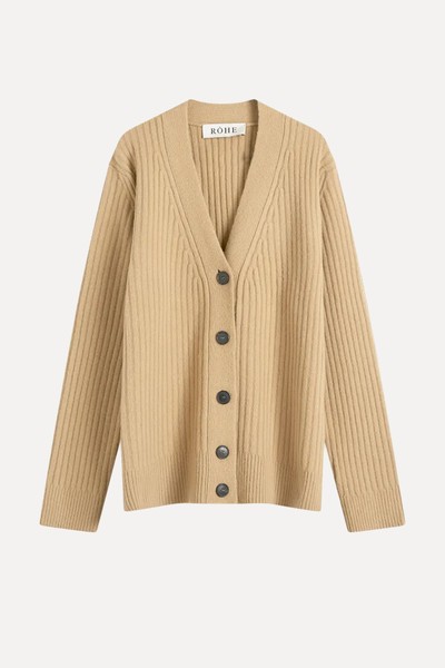 Ribbed Boiled Wool Knitted Cardigan from Róhe