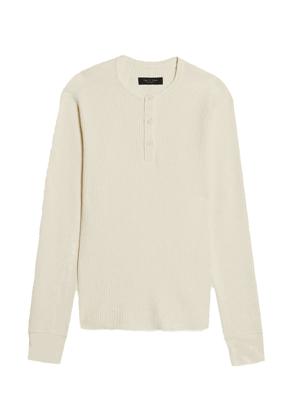 Devon Waffle-Knit Cotton Henley T-Shirt from Rag & Bone