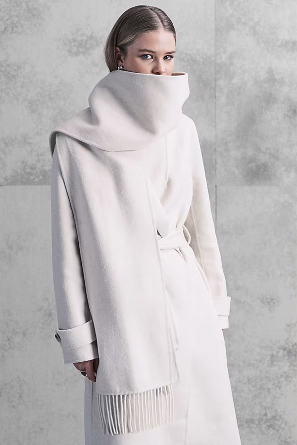 Belted Formal Coat With Tassel Scarf With Wool from Forever New