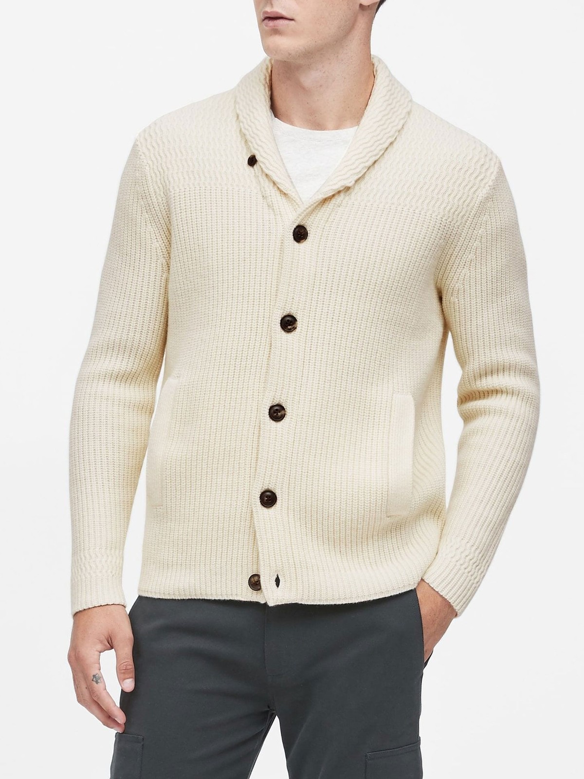 Heritage Shawl-Collar Cardigan, £103.50 (was £115) | Banana Republic