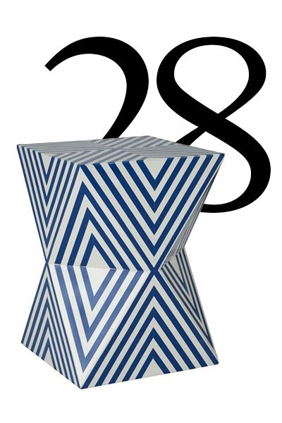 Hasso Blue And White Stool from Fifty Five South