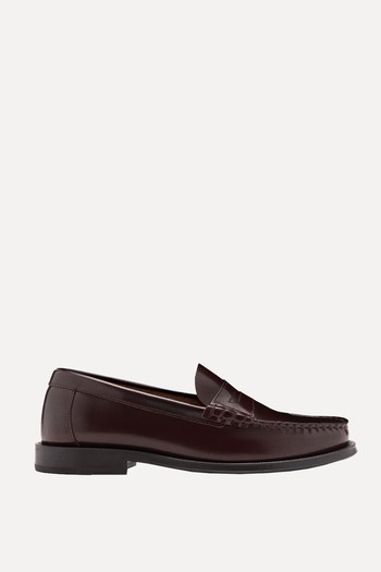 Aged-Leather Loafers from Mango