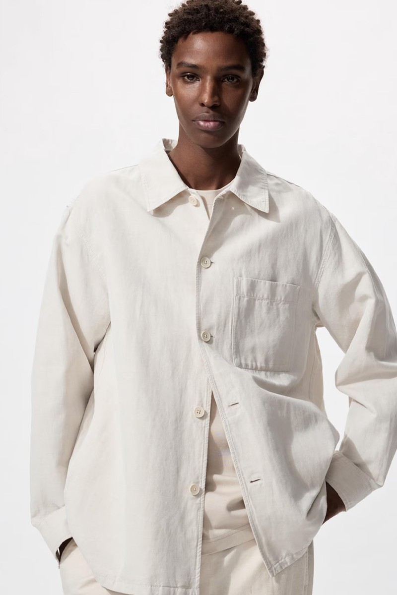 Linen Blend Shirt Jacket from Uniqlo