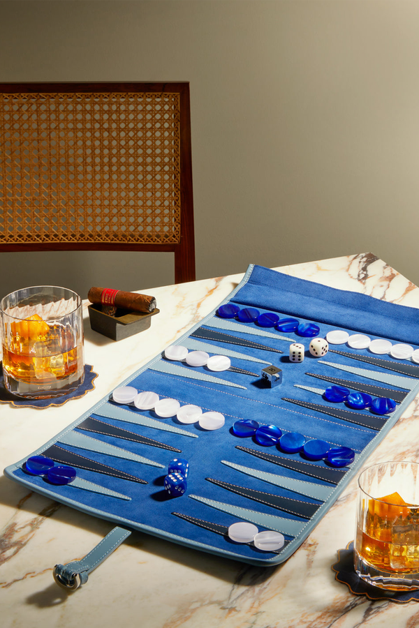 Leather Travel Backgammon Set from Hector Saxe