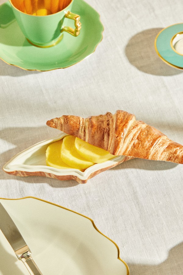 Hand-Painted Croissant Dish from Abask