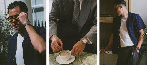 Model Anthony Tran Styles 3 New Seiko Presage Watches