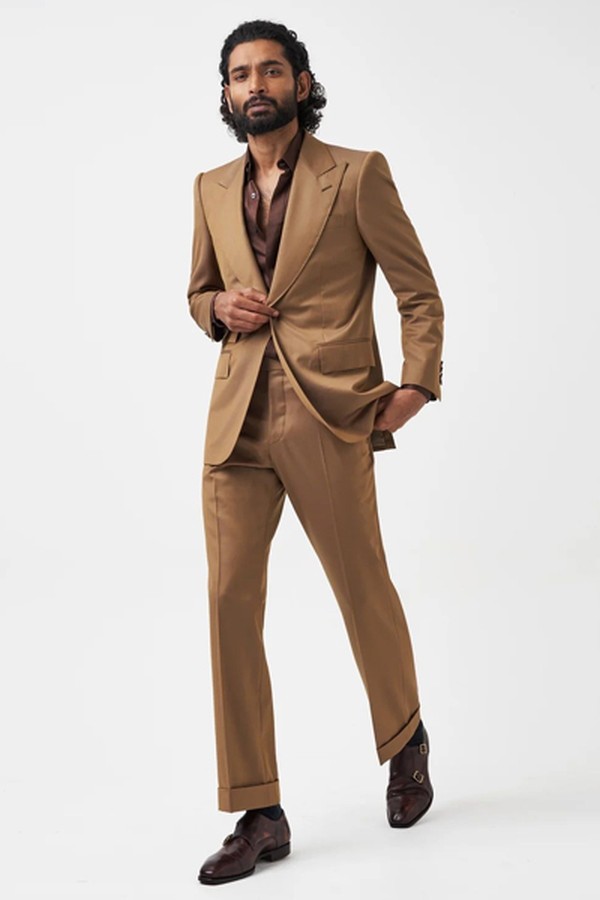 Gold Herringbone Jacket from Edward Sexton