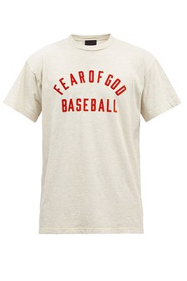 Baseball Flocked-Logo Cotton-Jersey T-Shirt from Fear Of God