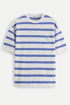 Striped Knit T-Shirt from Zara