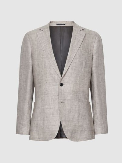 Single Breasted Textured Linen Blazer