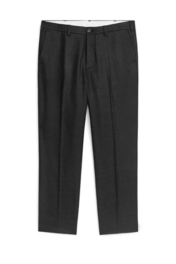 Cropped Tapered Wool Trousers