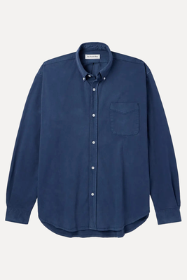 Sinclair Button-Down Collar Cotton-Blend Twill Shirt from The Frankie Shop