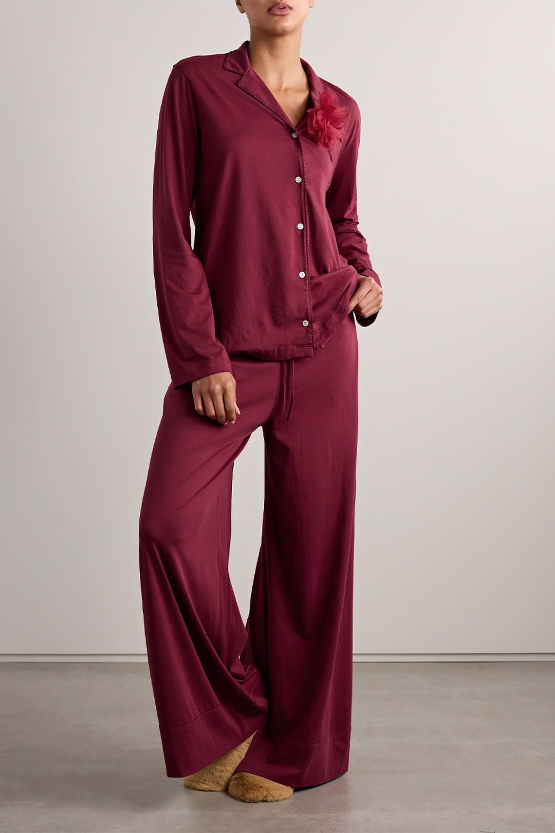 Camellia Organic Pima Cotton-Jersey Pajama Set from Skin