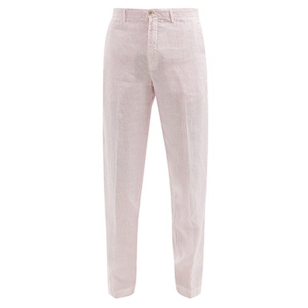 Slim-Leg Linen-Calico Suit Trousers