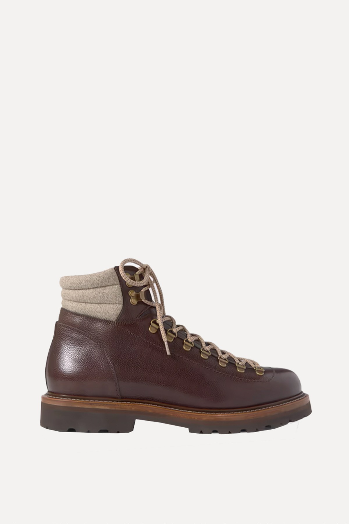 Cashmere-Trimmed Leather Boots  from Brunello Cucinelli 