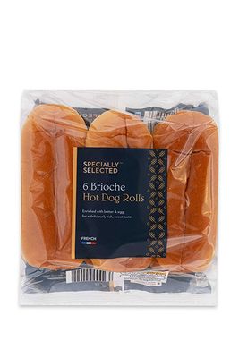 Specially Selected Luxury French 6 Sliced Brioche Hot Dog Rolls