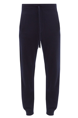 Drawstring-Waist Wool-Cashmere Blend Track Pants from Allude