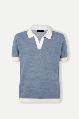 Knitted Navy Polo from Thom Sweeney