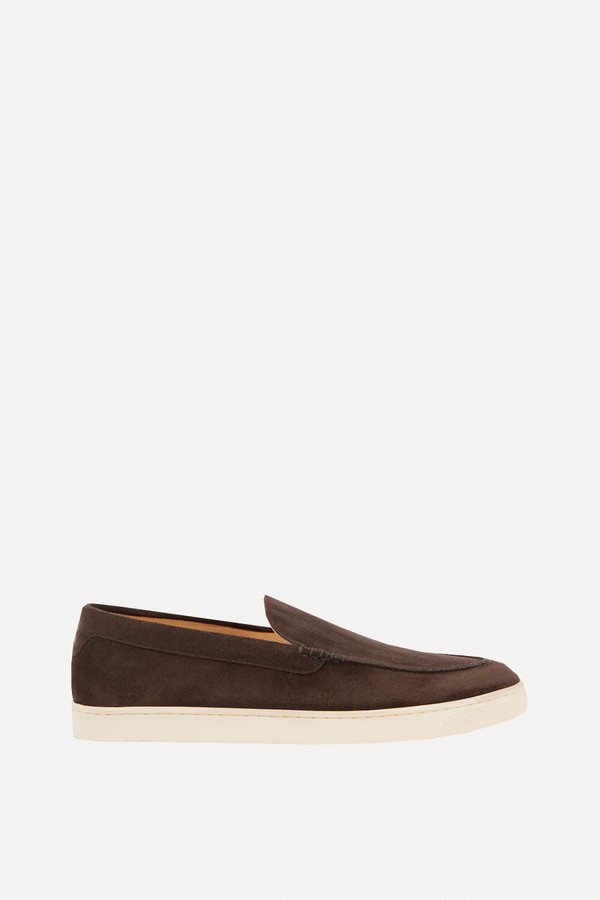 Herringbone Suede Loafers from Brunello Cucinelli