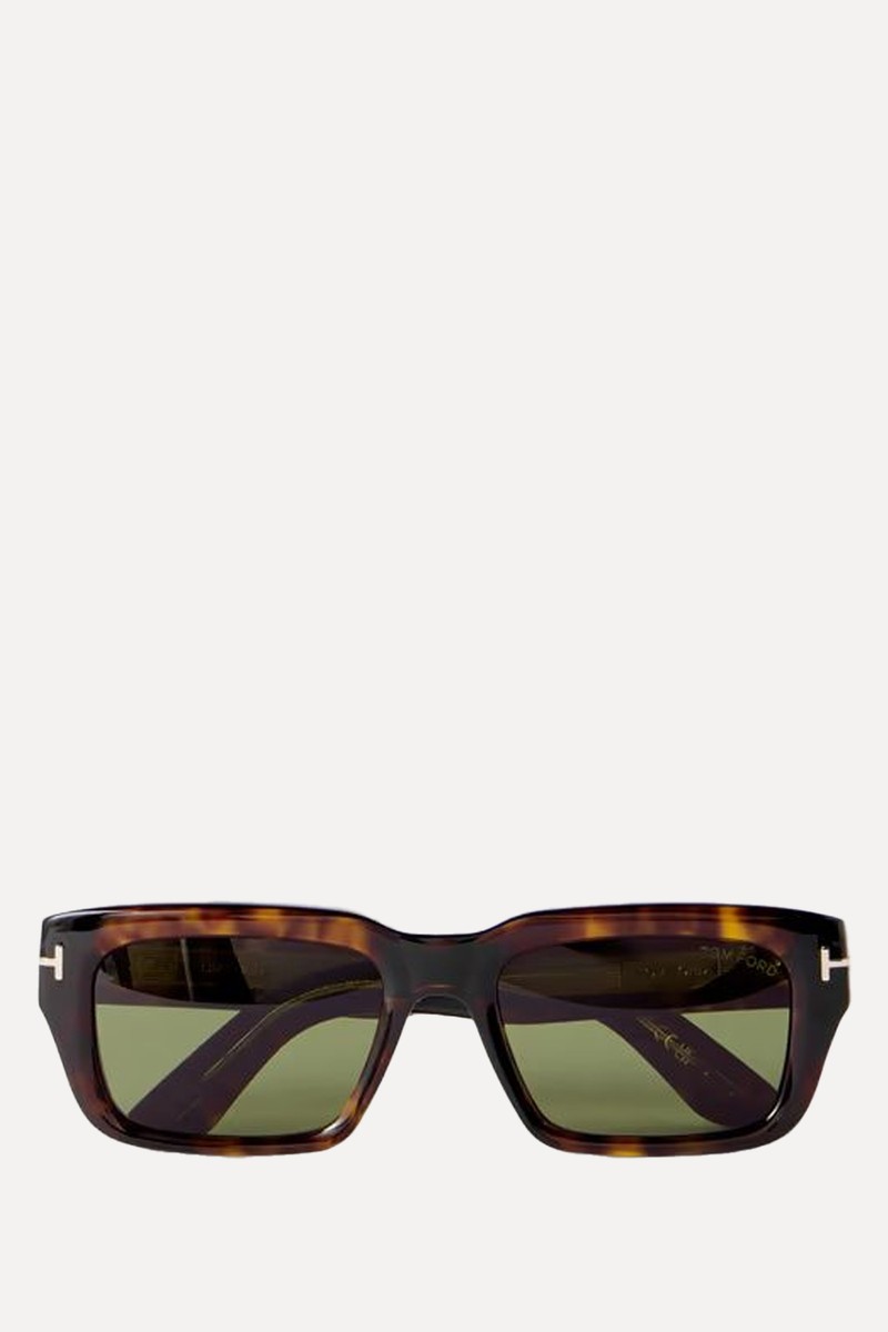 Icon Rectangular-Frame Tortoiseshell Acetate Sunglasses from Tom Ford Sunglasses