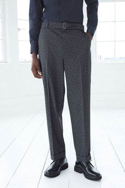 Oversized Check Suit Trousers