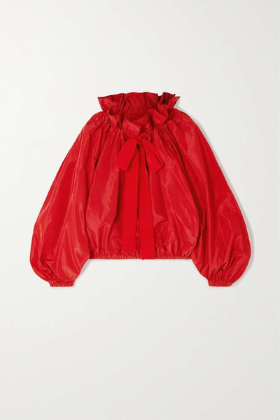 Cotton-Blend Grosgrain-Trimmed Taffeta Blouse from Patou